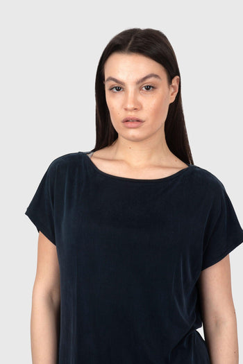 Cupro Square Wom Shirty Blu Scuro Donna - 4