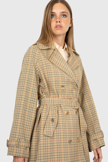 Trench Check Beige Donna - 7