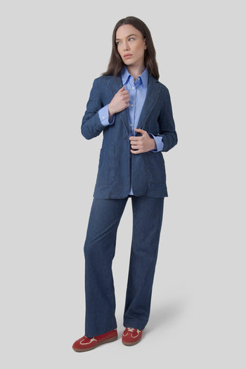Giacca Denim Blu Medio Donna - 2