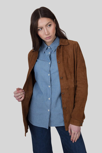 Camicia In Popeline Di Cotone Denim Chiaro Donna - 2