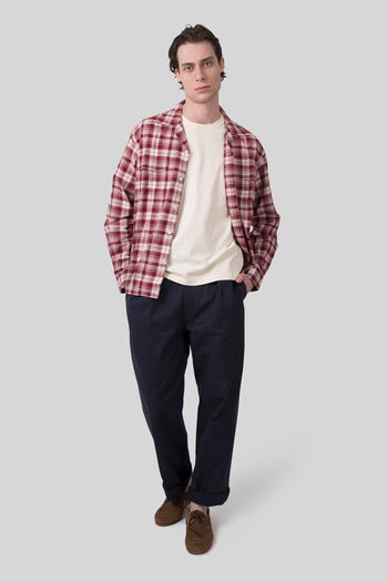 Pantalone New York Con Pences Blu Uomo - 4