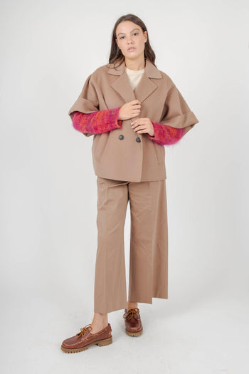 Max Mara Pantalone Crop In Raso Di Cotone Urial Beige Donna - 2