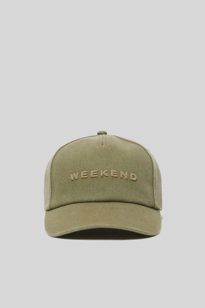 Max Mara Cappello Baseball In Canvas Verde Donna