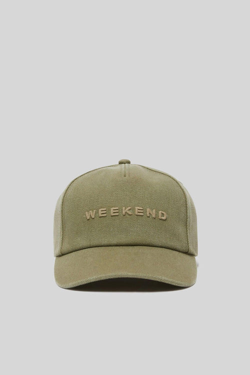 Max Mara Cappello Baseball In Canvas Verde Donna