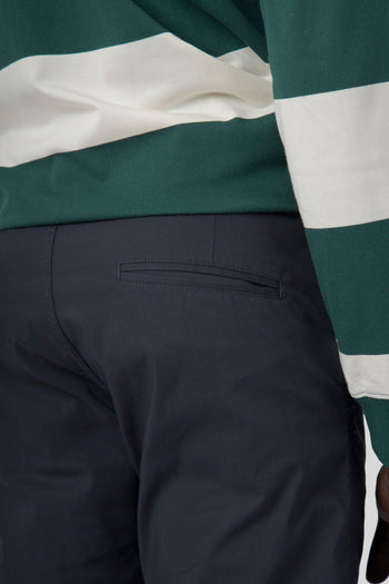 Pantalone Chino In Popeline Comfort Blu Navy Uomo - 2