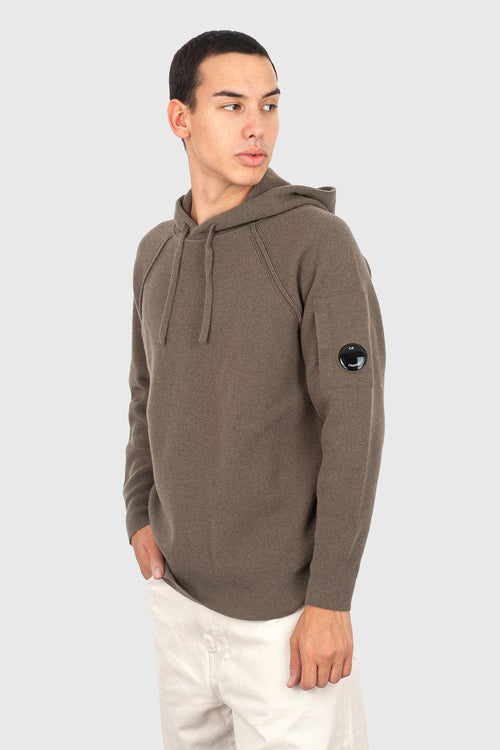 Maglia Lambswool Grs Waffle Hooded Khaki Uomo - 1