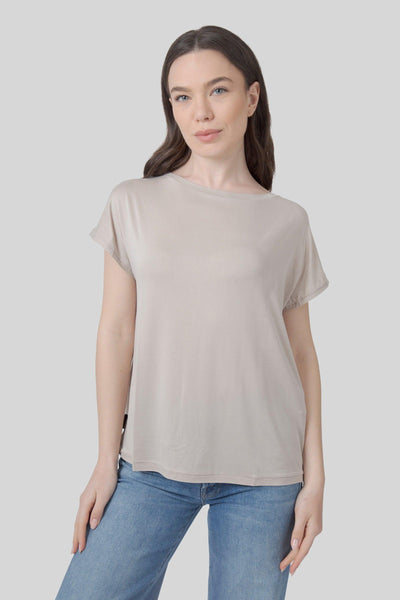 Cupro Square Wom Shirty Sabbia Donna