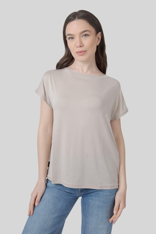 Cupro Square Wom Shirty Sabbia Donna