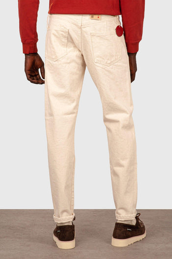 Jeans Regular Tapered Bianco Off Uomo - 5