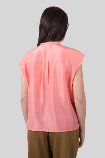 Camicia In Seta Habotai Samba Rosa Donna - 5