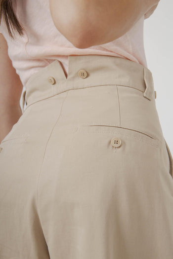 Max Mara Pantalone In Gabardina Di Cotone Alfeo Beige Donna - 2