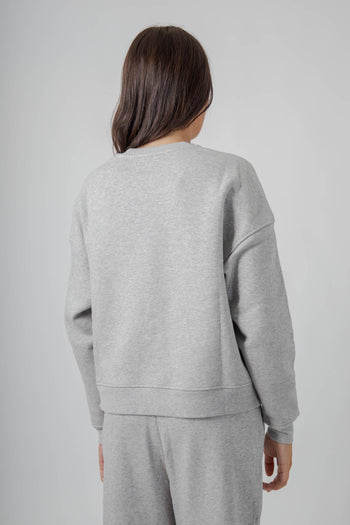 Max Mara Felpa Boxy Gerba In Cotone Grigio Chiaro Donna - 5