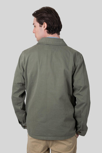 Overshirt Dorr Herringbone Verde Uomo - 5