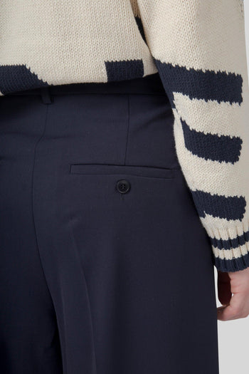 Max Mara Pantalone In Mista Lana Asta Blu Donna - 6