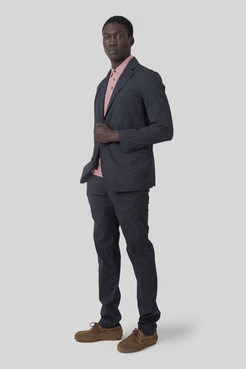 Blazer Kuki Light In Popeline Comfort Blu Uomo - 4