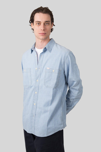 Chambray Cpo Shirt Blu Chiaro Uomo - 6