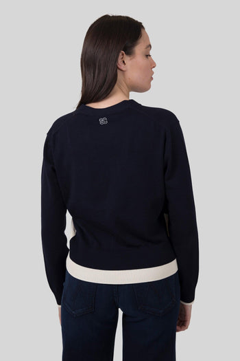 Cardigan Amanda Beige/blu Donna - 6