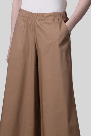 Pantalone Ampio Cropped Marrone Donna - 3