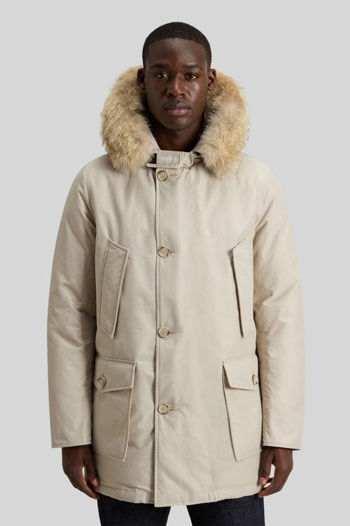 Arctic Parka In Ramar Cloth Con Pelliccia Removibile Bianco Off Uomo