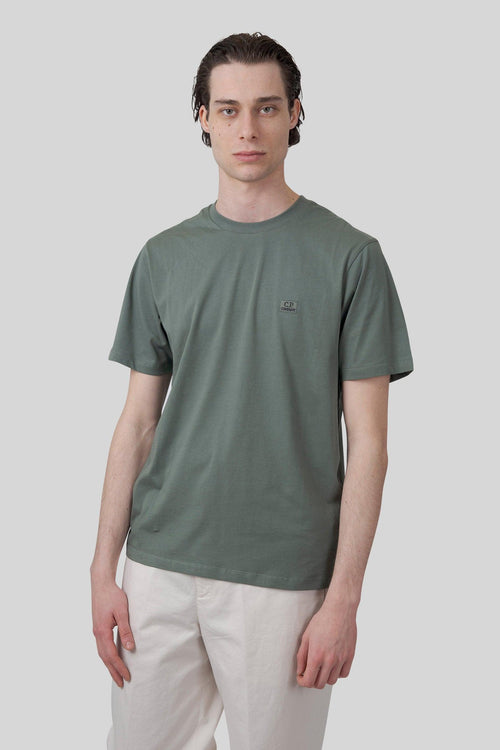 T-shirt 30/1 Jersey Logo Patch Verde Uomo