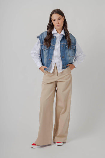 Max Mara Gilet In Denim Mappa Blu Medio Donna - 2