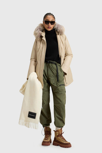 Arctic Parka In Ramar Cloth Con Pelliccia Rimovibile Beige Chiaro Donna - 2
