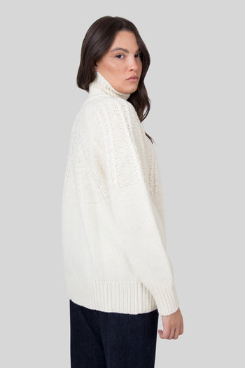 Maglia Fairisle Turtleneck Panna Donna - 5