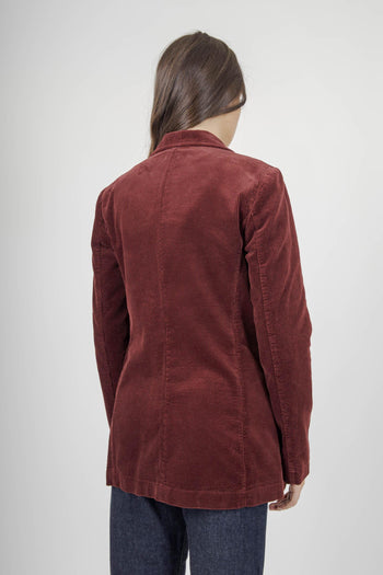 Blazer In Velluto A Coste Bordeaux Donna - 3