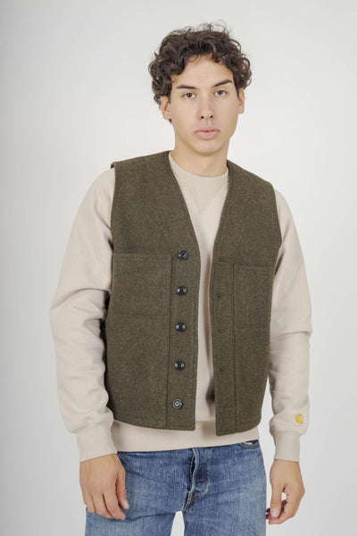 Mackinaw Wool Vest Verde Scuro Uomo