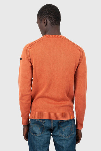 Maglia Cotton Techno Wash Round Arancio Uomo - 4