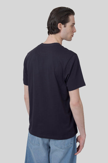 T-shirt 30/1 Jersey Logo Patch Blu Uomo - 5