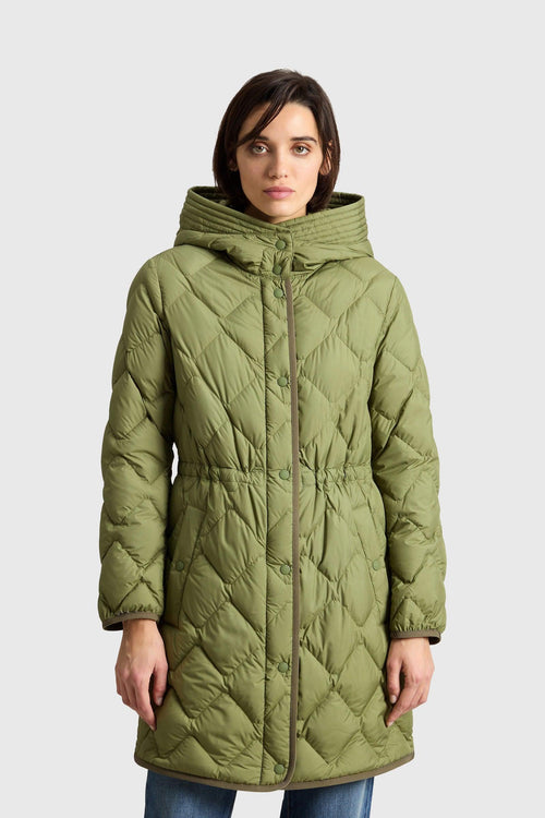 Parka Heritage Con Cappuccio Verde Militare Donna