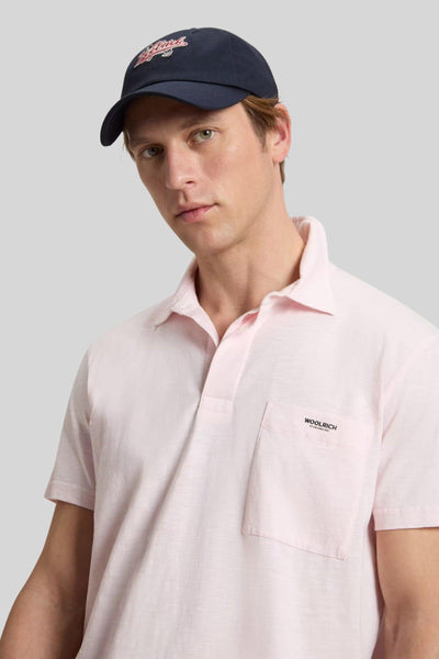 Slub Logo Polo Rosa Uomo