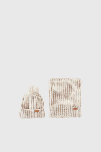 Saltburn Beanie & Scarf Set Perla Donna - 4