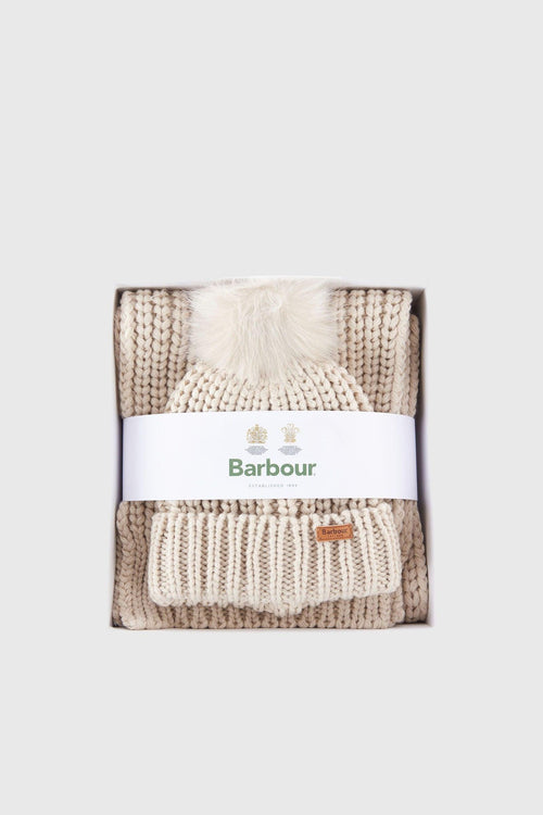 Saltburn Beanie & Scarf Set Perla Donna