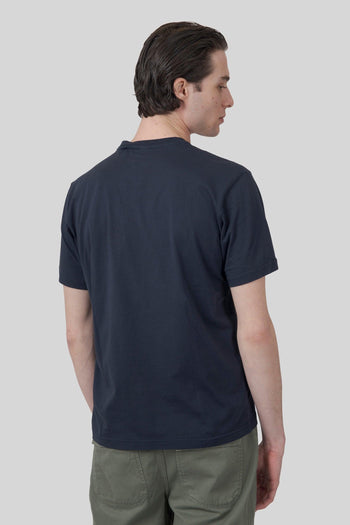T-shirt In Jersey Di Cotone Blu Navy Uomo - 5