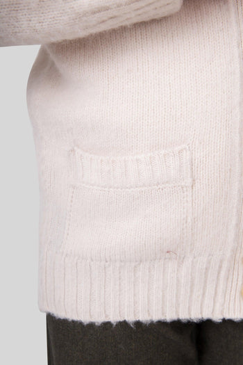 Cardigan In Lana Shetland Panna Donna - 6