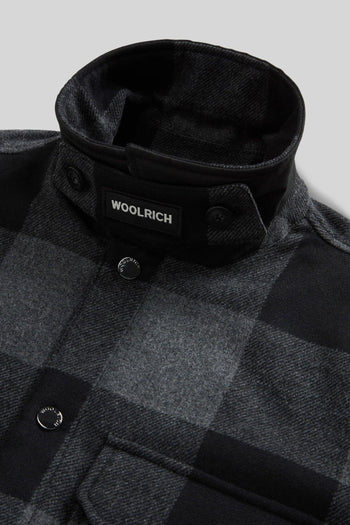 Wool Check Alaskan Shirt Jacket Antracite Uomo - 3