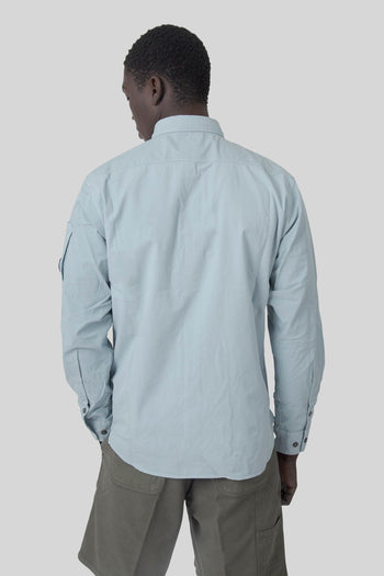 Camicia Lente In Gabardina Organica Polvere Uomo - 6