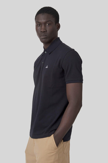 Polo Stretch Piquet Blu Uomo - 2