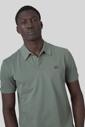 Polo Stretch Piquet Verde Salvia Uomo - 5