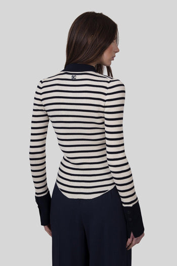 Polo Aida Beige/blu Donna - 5