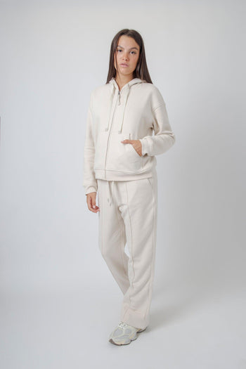 Max Mara Felpa Full Zip Cane Avorio Donna - 2