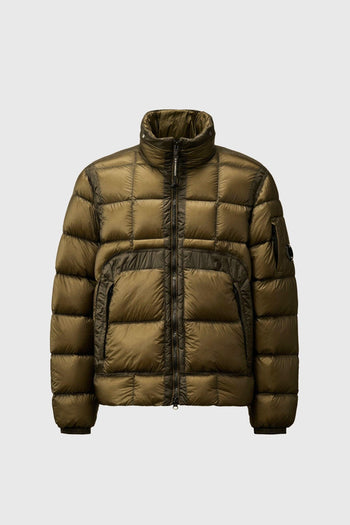 D.d. Shell Short Down Jacket Verde Militare Uomo - 7