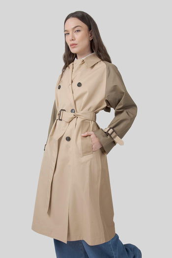 Max Mara Trench Reversibile In Gabardina Antigoccia Canasta Beige Donna - 10