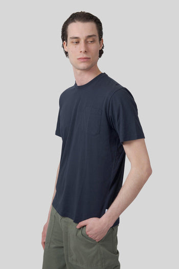 T-shirt In Jersey Di Cotone Blu Navy Uomo - 3