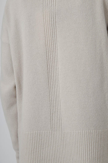 Maglia Girocollo Lana Cashmere Beige Donna - 5