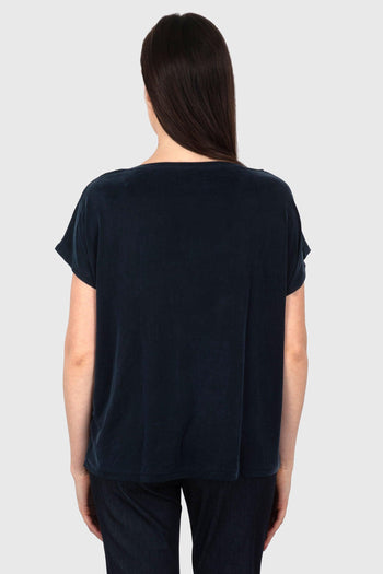 Cupro Square Wom Shirty Blu Scuro Donna - 3