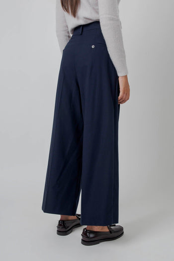Max Mara Pantalone In Puro Cotone Vettura Blu Donna - 3