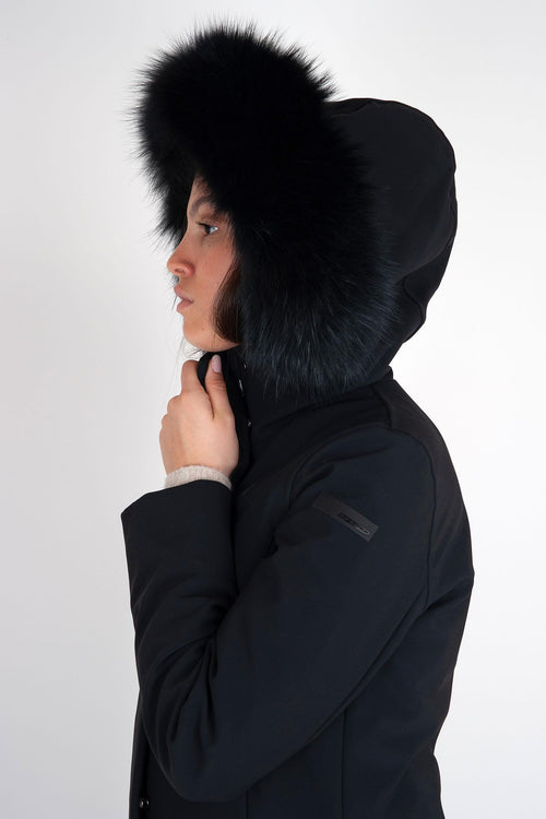 Piumino Winter Long Fur Wom Nero Donna - 2